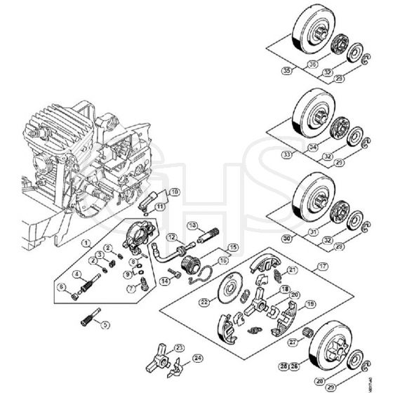 Genuine Stihl MS390 / C - Oil pump, Clutch