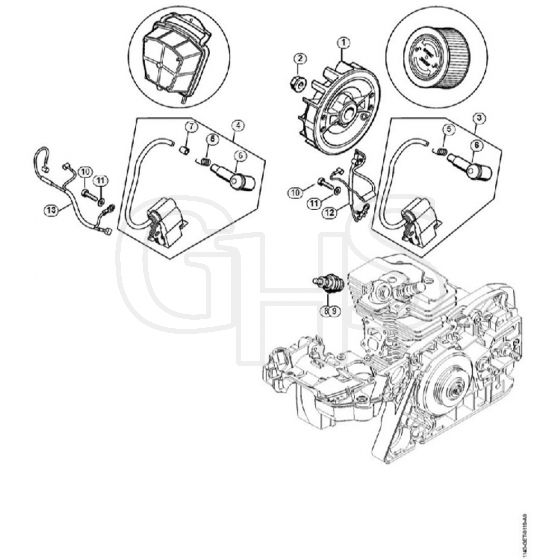 Genuine Stihl MS391 / E - Ignition System, Wiring Harness