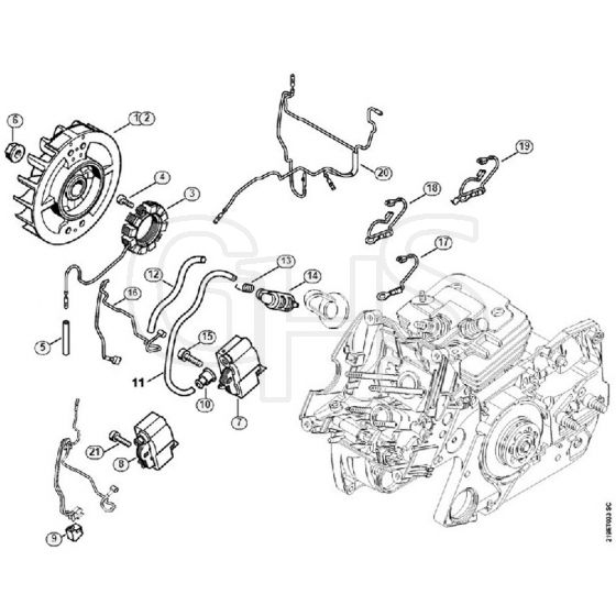 Genuine Stihl MS441 C-M / E - Ignition System, Wiring Harness