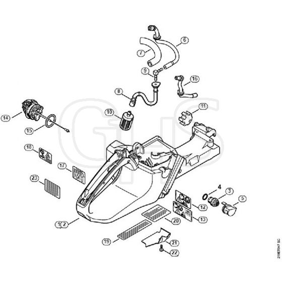 Genuine Stihl MS441 C-M / G - Tank Housing