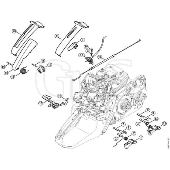 Genuine Stihl MS441 C-M / L - Throttle Control