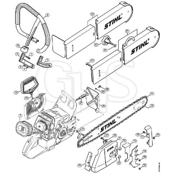 Genuine Stihl MS460 Magnum / P - Conversion kit rescue saw (27.2000), (31.2005), (15.2007)