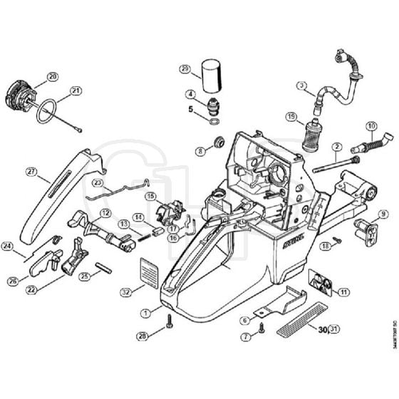 Genuine Stihl MS461 / H - Tank Housing