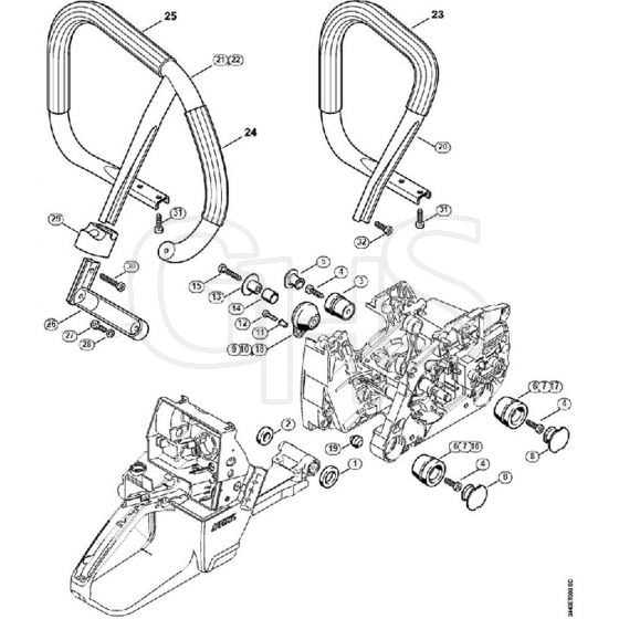 Genuine Stihl MS461 / J - AV System, Handlebar