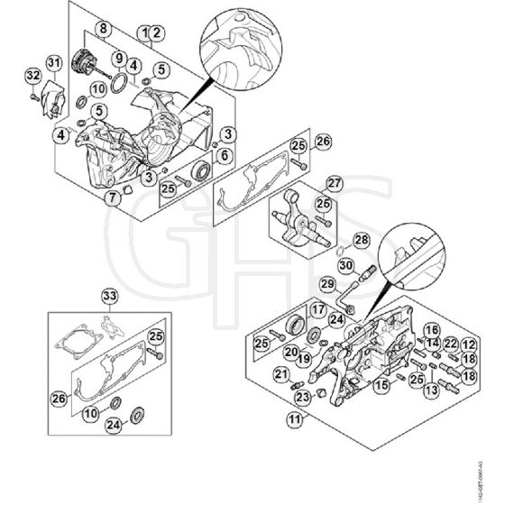 Genuine Stihl MS462 C-M / A - Crankcase