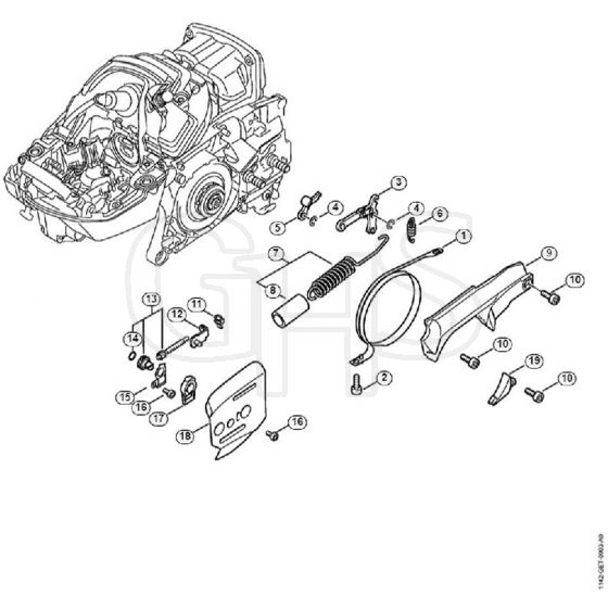 Genuine Stihl MS462 C-M / F - Chain brake, Chain tensioner