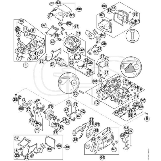 Genuine Stihl MS500i / A - Engine