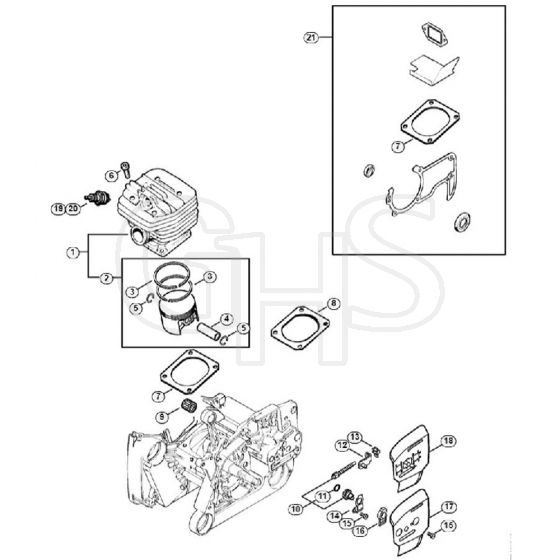 Genuine Stihl MS640 / B - Cylinder