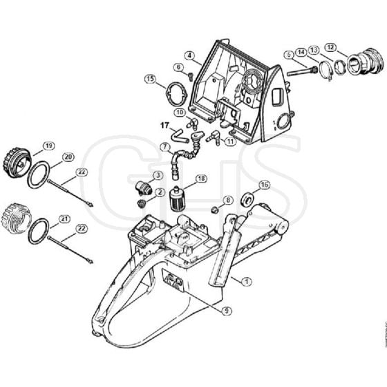 Genuine Stihl MS650 Magnum / J - Tank housing