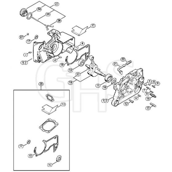 Genuine Stihl MS660 / A - Crankcase