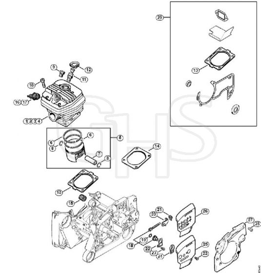 Genuine Stihl MS660 Magnum / B - Cylinder