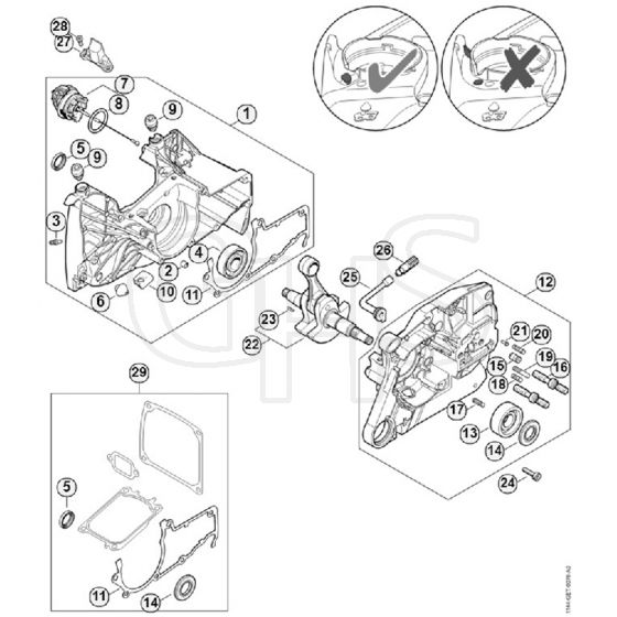 Genuine Stihl MS661 / A - Crankcase