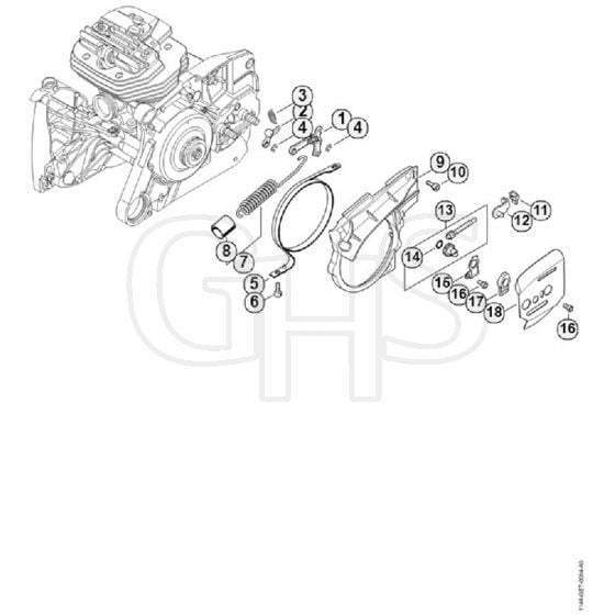 Genuine Stihl MS661 C-M / F - Chain brake, Chain tensioner