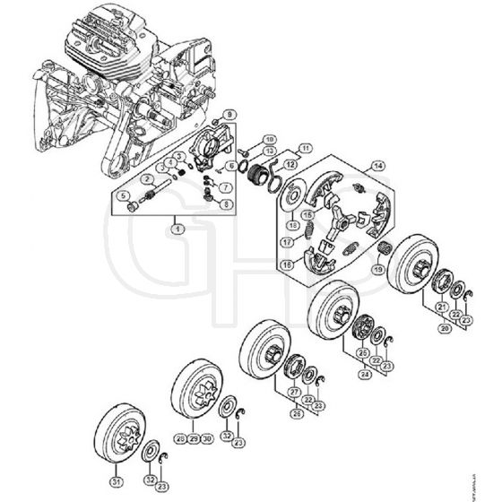 Genuine Stihl MS661 / E - Oil pump, Clutch