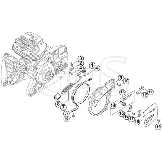 Genuine Stihl MS661 / F - Chain brake, Chain tensioner