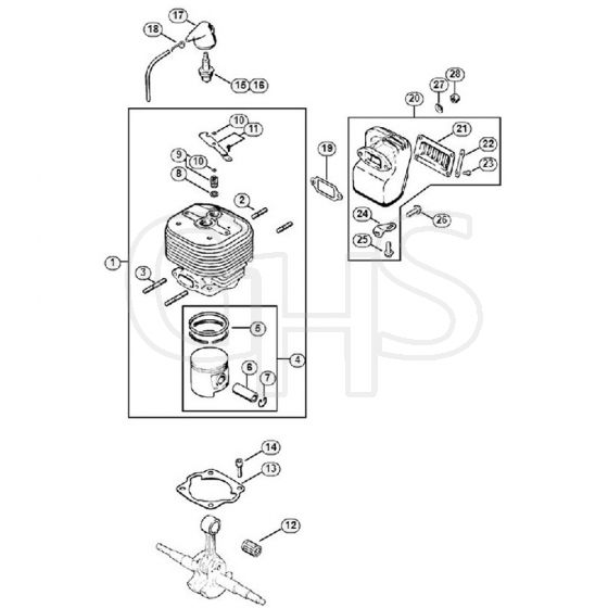 Genuine Stihl MS720 / B - Cylinder