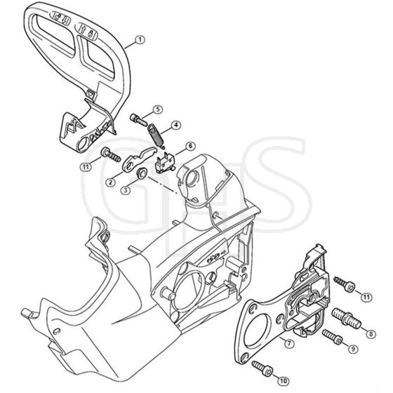 Genuine Stihl MSA160 T / C - Hand guard, Chain brake