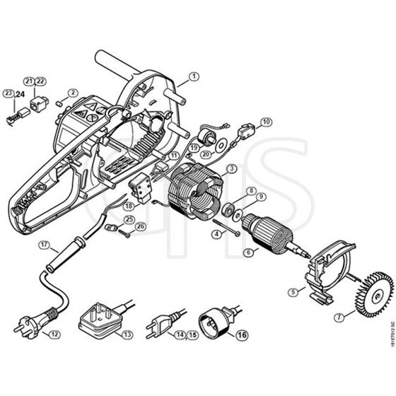 Genuine Stihl MSE140 C-BQ / A - Electric motor MSE 140 C