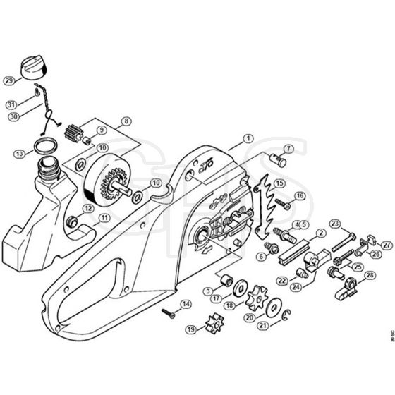 Genuine Stihl MSE140 C-BQ / D - Handle housing