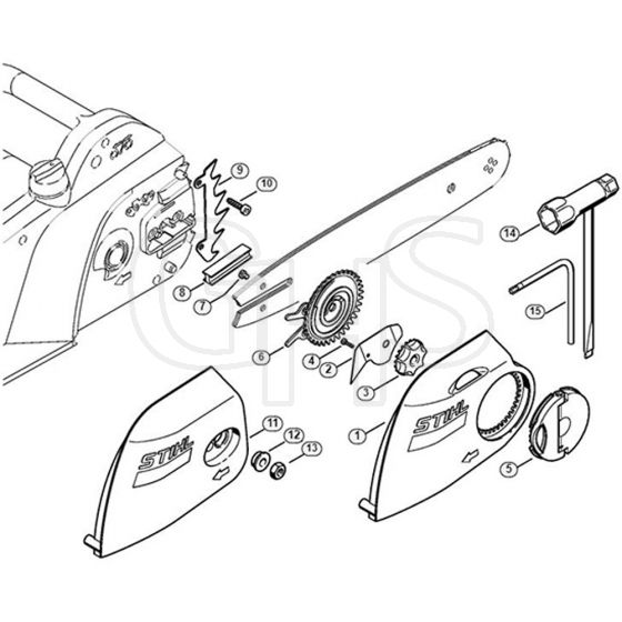 Genuine Stihl MSE140 C-Q / F - Chain sprocket cover, Tools