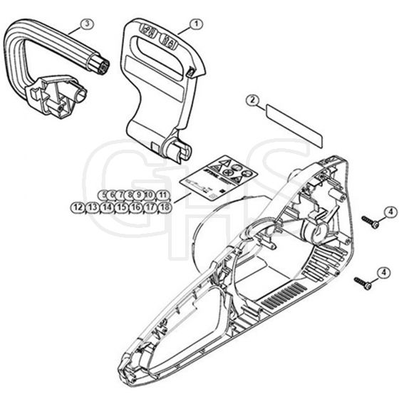 Genuine Stihl MSE170 C-BQ / C - Hand guard, Handlebar