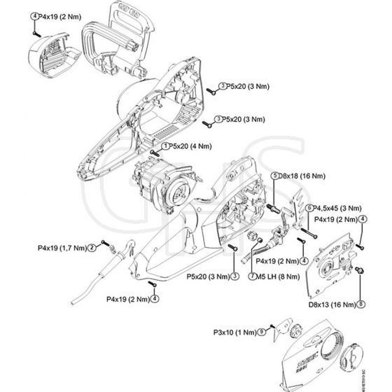 Genuine Stihl MSE190 C-Q / H - Tightening torques