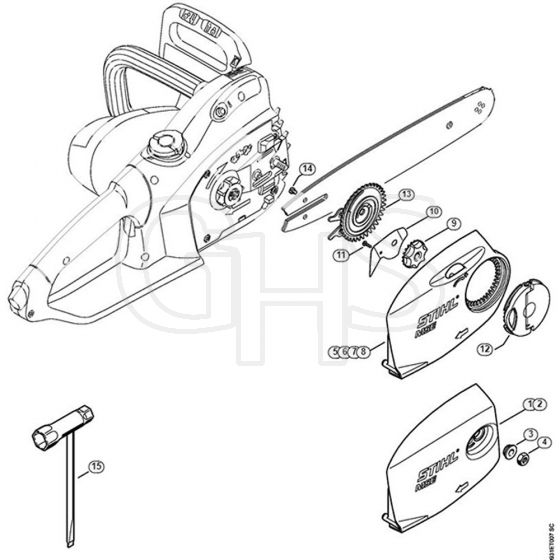 Genuine Stihl MSE210 C-BQ / F - Chain sprocket cover, Tools