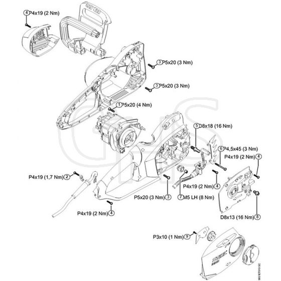 Genuine Stihl MSE230 C-BQ / H - Tightening torques