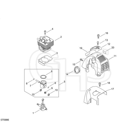 Cylinder, Piston, Crankshaft