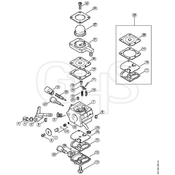 Genuine Stihl PC70 / F - Carburetor 4137/22