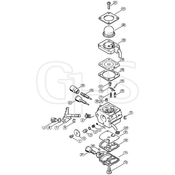 Genuine Stihl PC70 / K - Carburetor C1Q-S80 BR (41.2017)