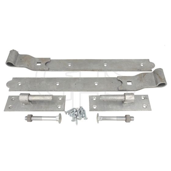 Galvanised Cranked Hook & Bands Hinge - 450mm 18" - ONLY 2 LEFT