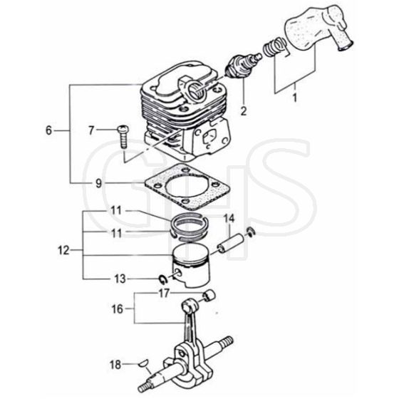 Tanaka PM-25,25D - Cylinder Piston Crankshaft