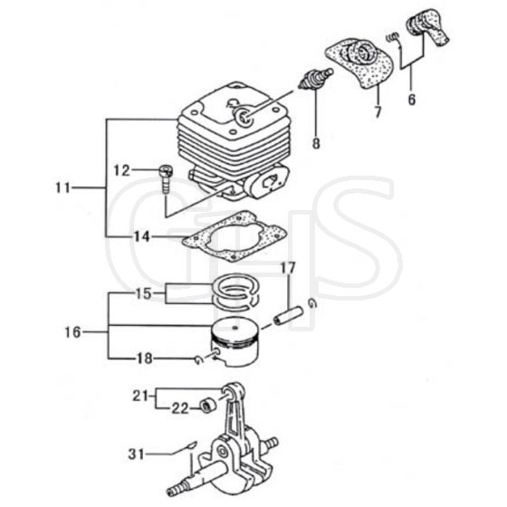 Tanaka PM-45 - Cylinder Piston Crankshaft