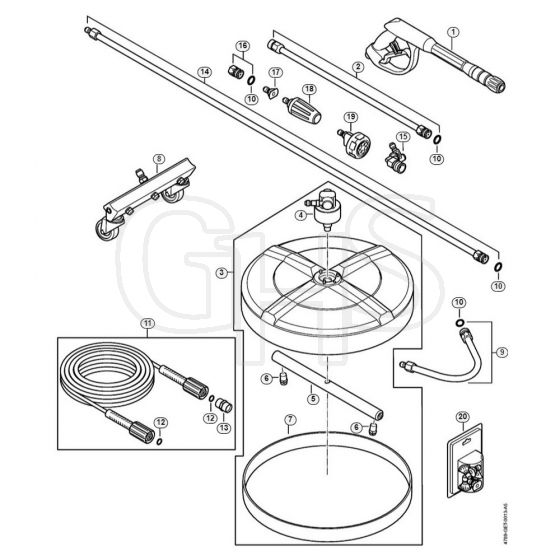 Genuine Stihl RB200 / B - Spray gun, High-pressure hose, Accessories