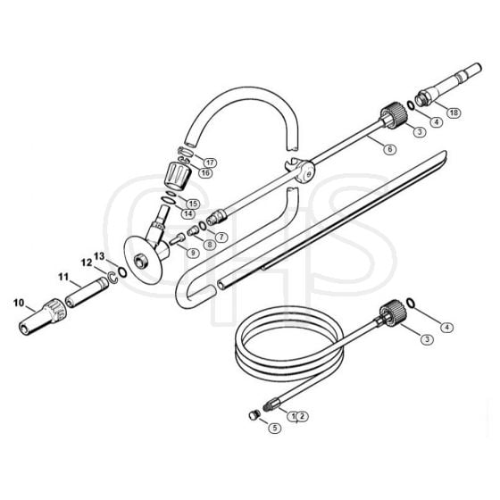 Genuine Stihl RB302 / L - Pipe cleaning kit, Wet sand jet-stream kit