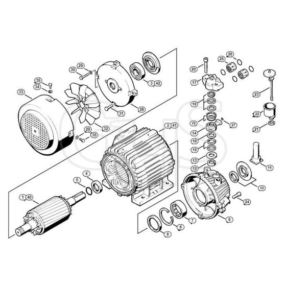 Genuine Stihl RB400 K / D - Electric motor RE 400 K, RE 401 K, Pump housing