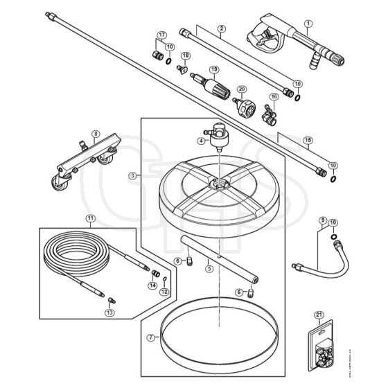 Genuine Stihl RB600 / B - Spray gun, High-pressure hose, Accessories