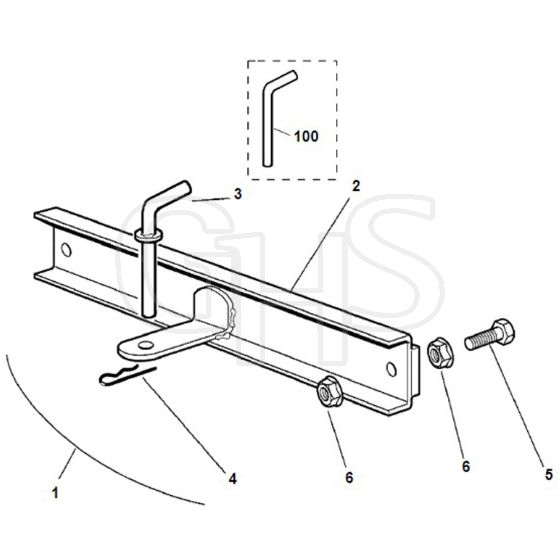 Viking RC500 - Trailer Hitch - Parts Diagram