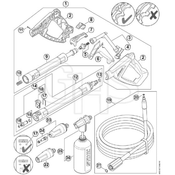 Genuine Stihl RE100 / D - Spray gun, Spray lance/wand