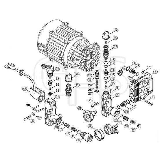 Genuine Stihl RE104_K / C - Regulation valve block