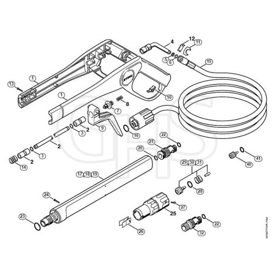 Genuine Stihl RE104_K / F - RE 102 K with automatic cutout:Spray gun, Spray lance/wand