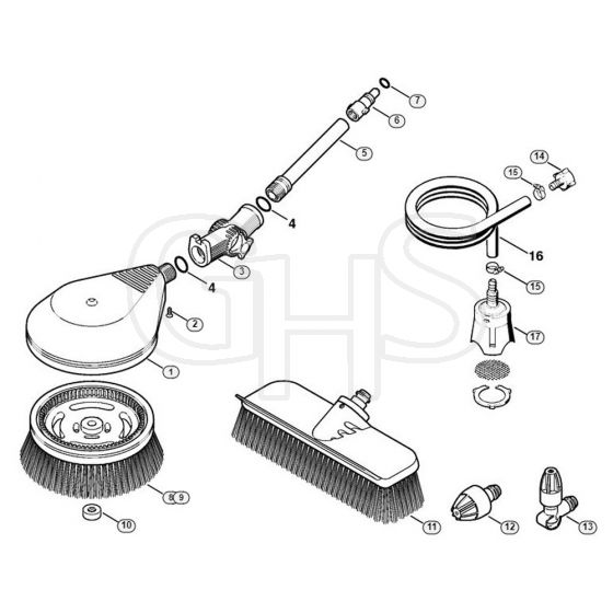 Genuine Stihl RE107 / G - Washing brush, Suction hose