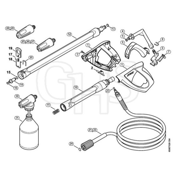 Genuine Stihl RE108 / E - Spray gun, Spray lance/wand