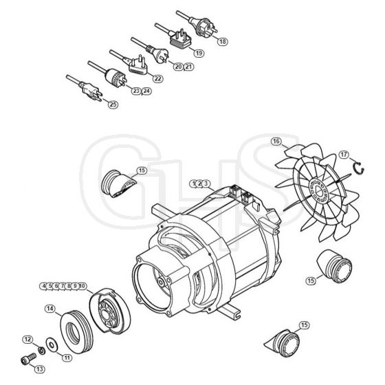 Genuine Stihl RE109 / A - Electric motor, Connecting cable