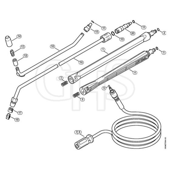 Genuine Stihl RE109 / J - Spray lance/wand, High-pressure hose  06/2019