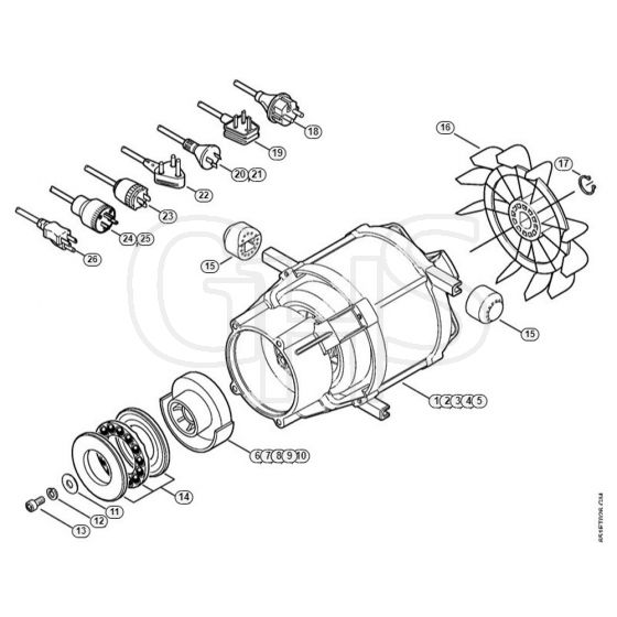 Genuine Stihl RE118 / A - Electric motor, Connecting cable