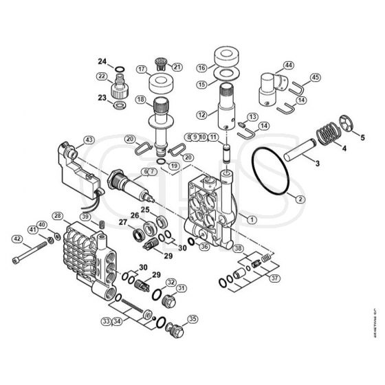 Genuine Stihl RE118 / B - Pump housing, valve block