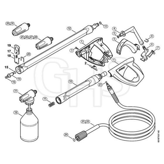 Genuine Stihl RE118 / G - Spray gun, Spray lance/wand