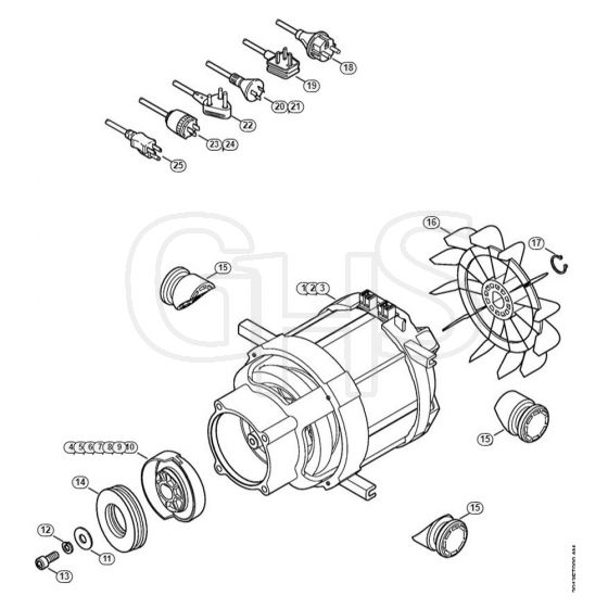 Genuine Stihl RE119 / A - Electric motor, Connecting cable